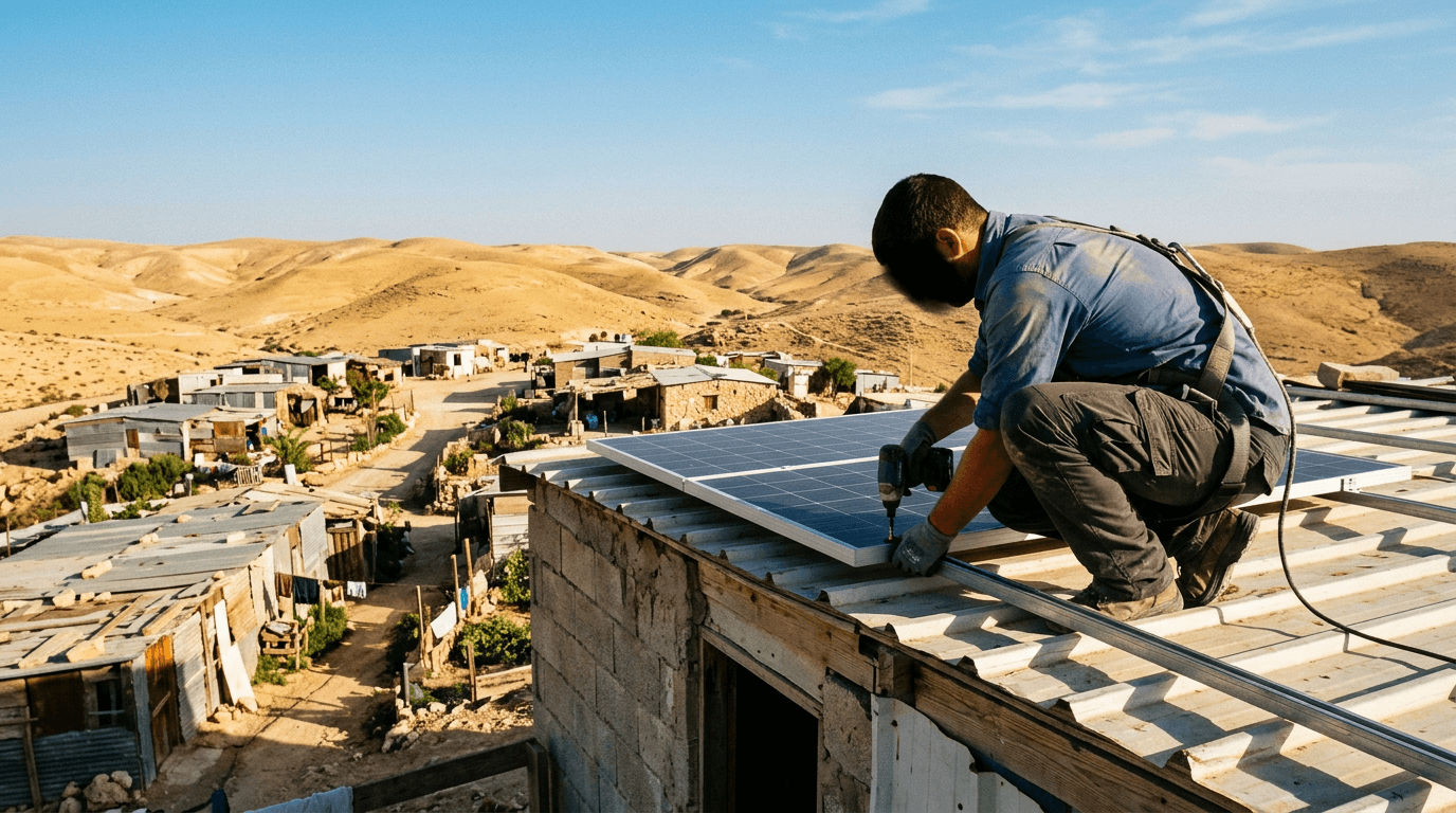 مبادرة من القلب لأهالي النقب: تركيب أنظمة طاقة شمسية مجاناً